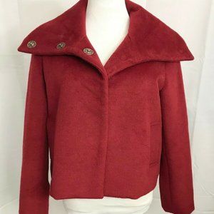 Priorities Cropped Jacket Funnel Neck Cranberry S